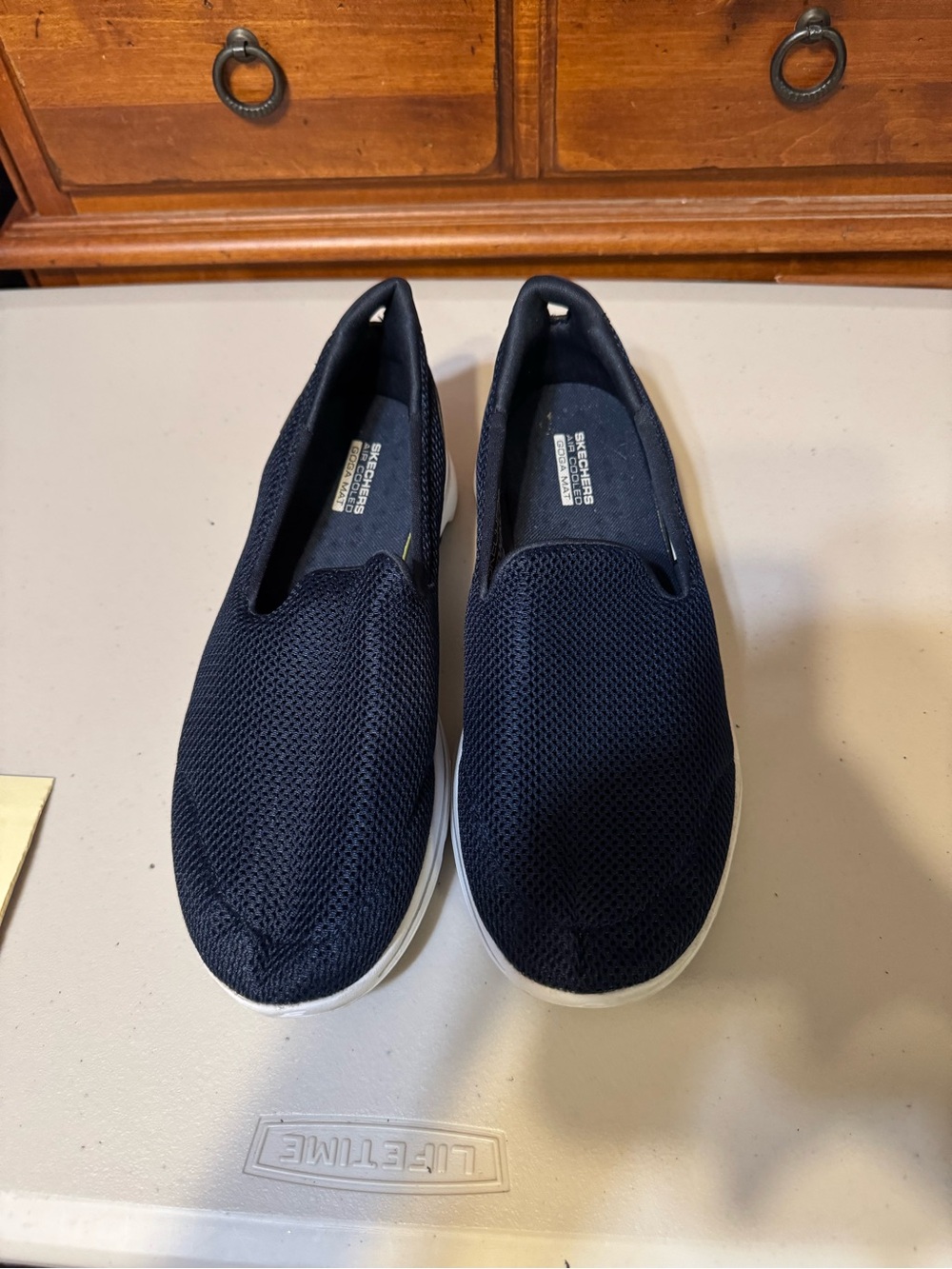 SkechersNavy Slip-On Mesh Sneaker